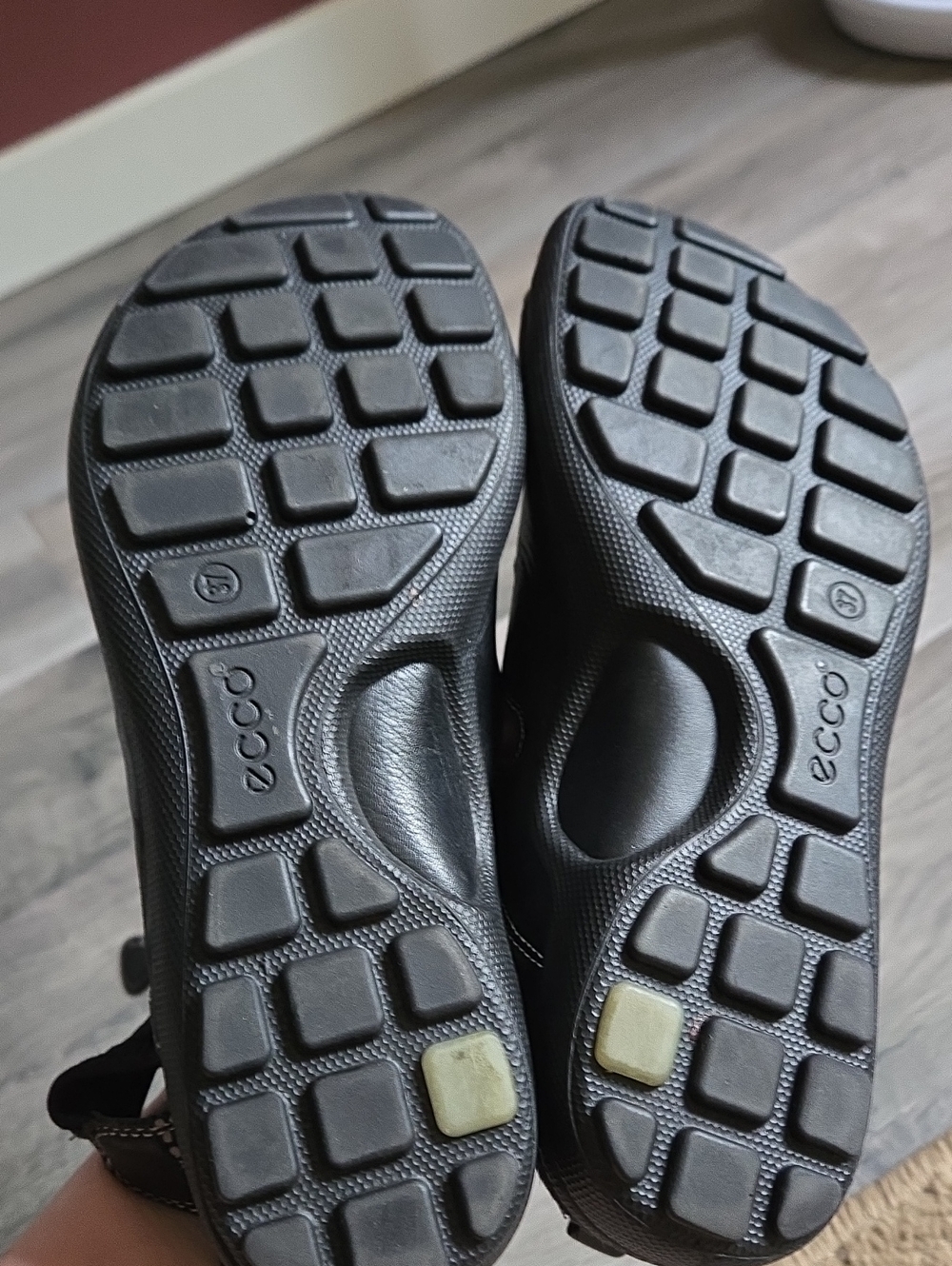 ECCO Black Sporty Lace-Up Slingback Comfort Sandals Leather Outdoor Walking - Picture 11 of 14